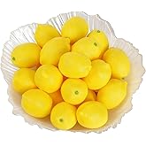 Notakia 25 Artificial Lemons Artificial Fruits Fake Lemons Lifelike Lemonade Simulation Party Kitchen Table Summer Decorations Vase Filler Photographic Props (25 Pcs Yellow Lemons)
