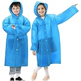 ANYOO Kids Rain Poncho with Hood Lightweight Emergency Raincoat Reusable Boys and Girls Rain Jacket for Disney Travel Outdoor