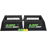 Vivere RampShot Portable Backyard Outdoor Toss Game Set, 4-Player, 8 Piece | 2 Ramps, 2 Nets, Rubber Balls Included, Net Tool &amp; Rule Book, Nesting Storage Design, Patio or Tailgate Play