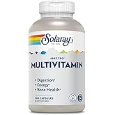 SOLARAY Spectro Multivitamin, Iron Free - Multi Vitamin w/Calcium, Magnesium, Energizing Greens, Digestive Enzymes - Digestion, Cellular Energy, Bone Health, Immune Support, 60 Servings, 360 Capsules