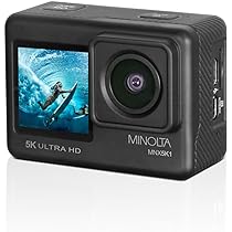 Minolta Action Camera – 5K Ultra HD at 30fps, 24MP Photos, 170