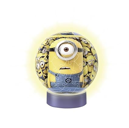 Ravensburger 12168 Minions, 3D-PuzzleBall Nachtlicht, 72 Teile Puzzle