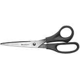 Westcott 8" Straight All Purpose Scissors, Black, 3-Pack