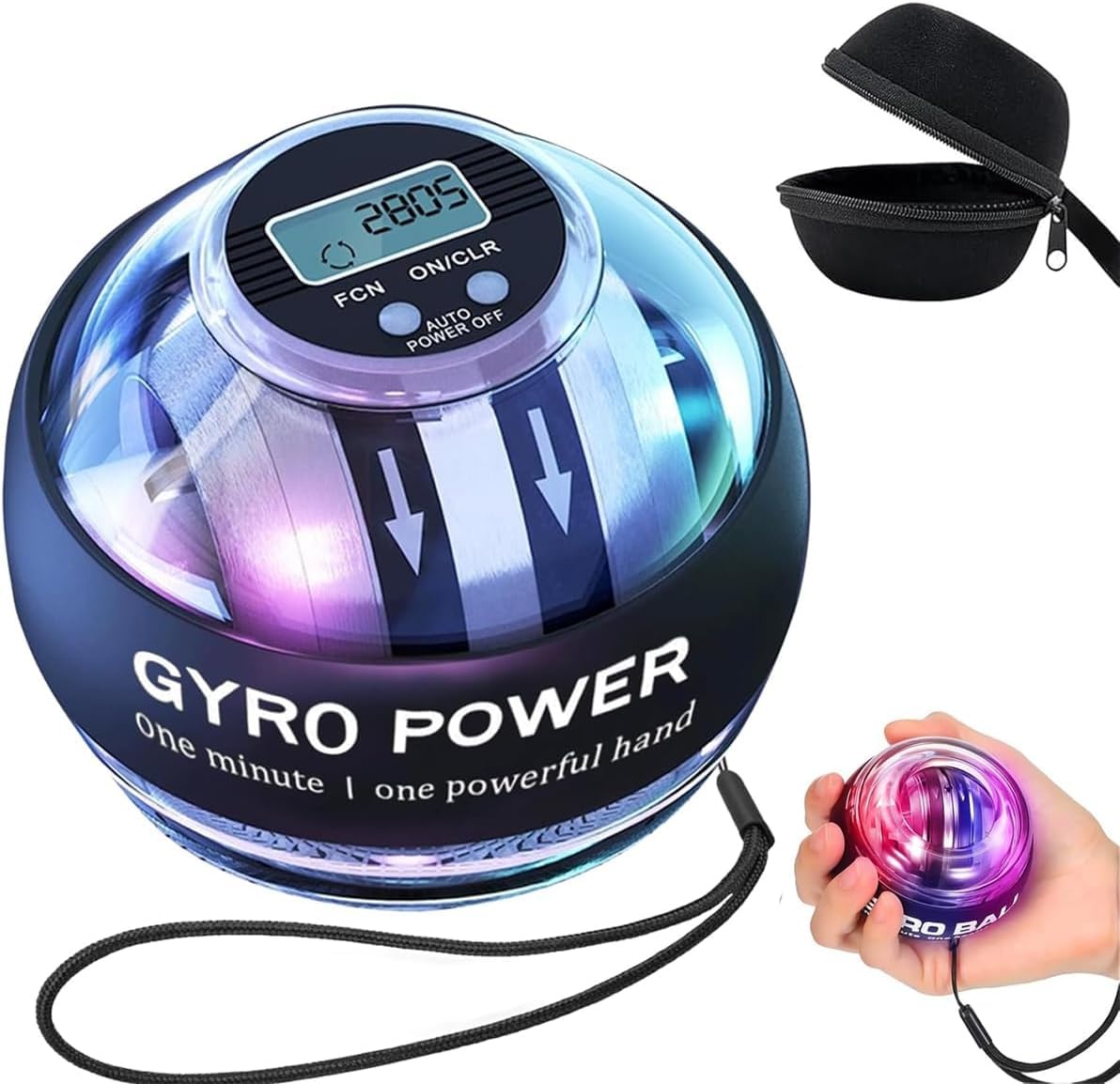 Photo 1 of Keoshiga Torque Ball with Counter - Curaball Self-Starting Wrist Gyro Ball Hand Exerciser Grip Strength Trainer, Auto-Start Colorful Lighting