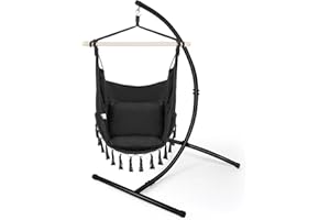 GOUTIME Hanging Chair Stand,C Hammock Swing Egg Chair Stand Frame Holder for Indoor Outdoor,Max Load 330 LBS
