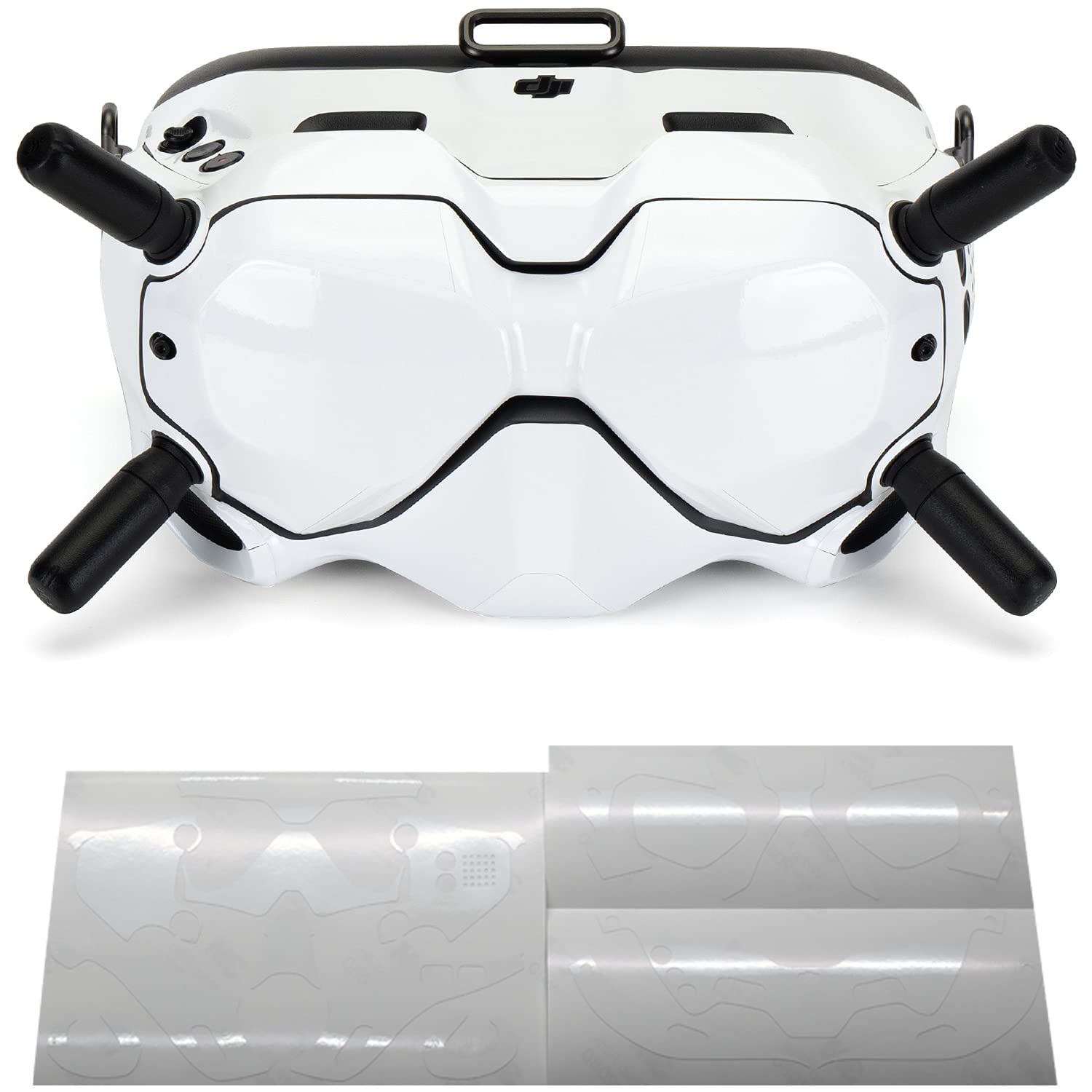 WRAPGRADE Skin Compatible with DJI FPV | Goggles V2 (RACING WHITE)