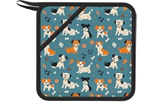 Pot Holders for Kitchen - Cute Dogs Puppy Print Heat Resistant Silicone Pot Holders, Non Slip Oven Hot Pads, Potholders for K