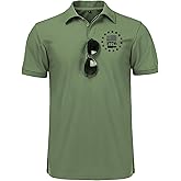 JACKETOWN Men's Polo Shirt Patriotic Graphic Short Sleeve American Flag Golf Shirt Independence Day