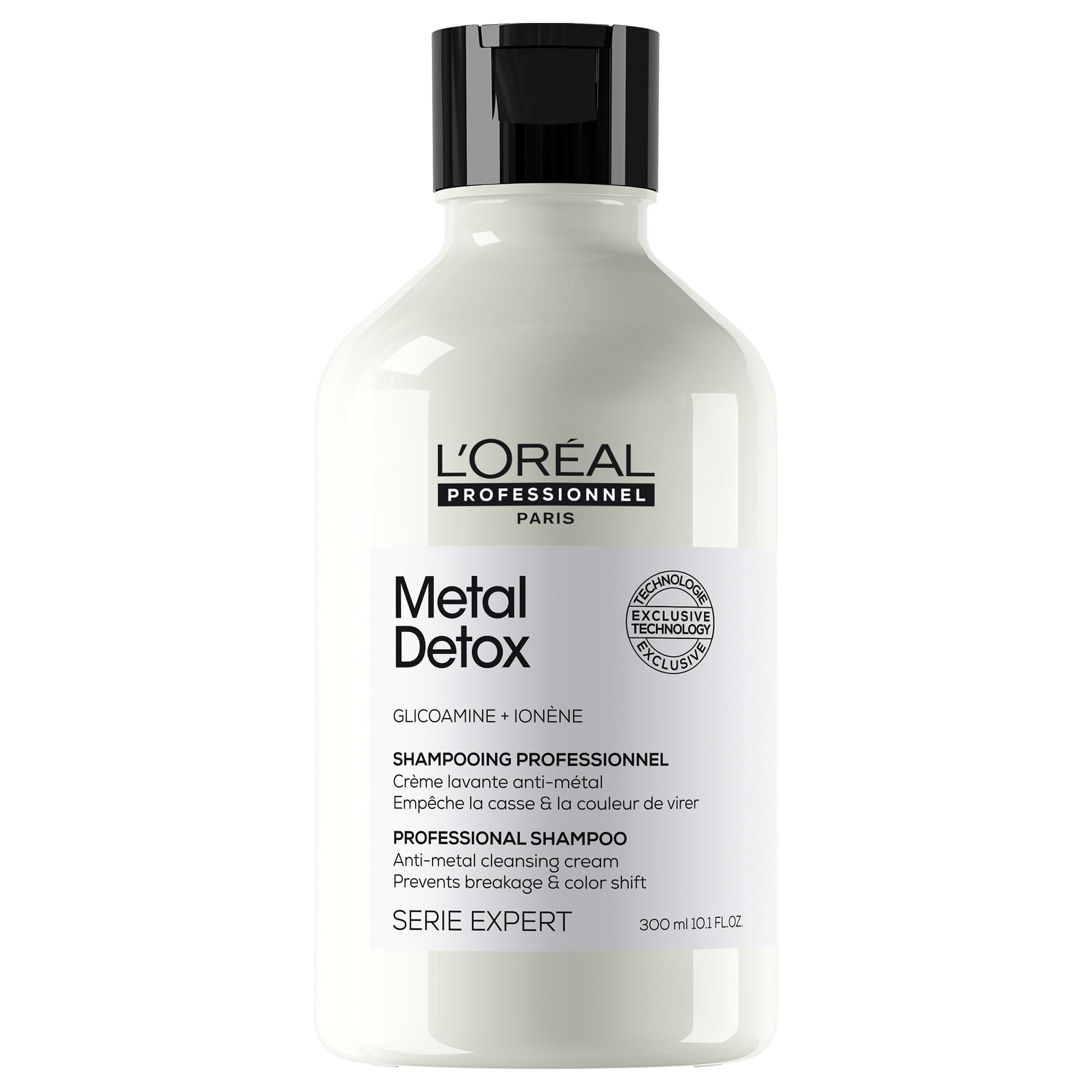 L’Oréal Professionnel Metal Detox Shampoo 300ml, Prevent Breakage and Colour Fade from Hard Water, Clarifying Shampoo, Sulphate Free & Vegan Shampoo, Prevent Damaged Hair