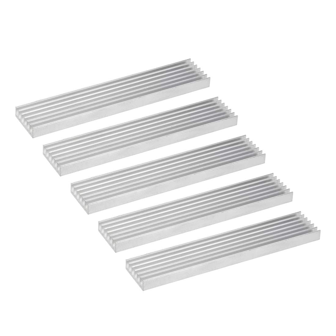 sourcing map Electronics Cooler Heatsink for MOS GPU IC Chip Silver 100 x 20 x 6 mm 5pcs