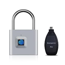 Fingerprint Padlock with Emergency Key, IP66