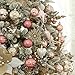 Sea Team 108-Pack Assorted Shatterproof Christmas Ball Ornaments Set Decorative Baubles Pendants with Reusable Hand-held Gift Package for Xmas Tree (Rose Gold)
