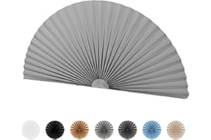 GARAYMA Arch Window Pleated Blinds Half Circle Window Shades Cordless Non-Woven Self Adhesive Shades Half Moon Round Window Cover Easy to Cut & Install