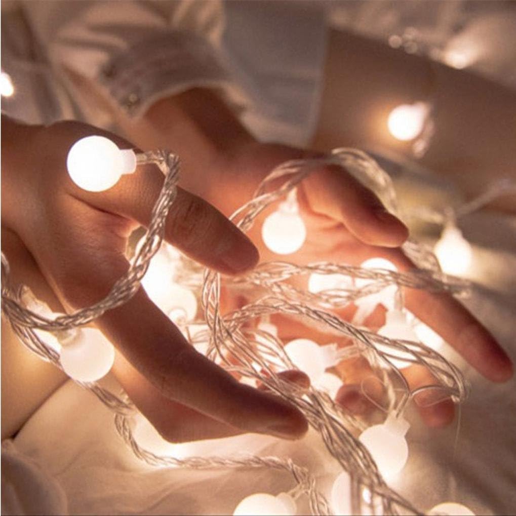 Highpot 20 LED Fairy String Light Ball Shaped Curtain Lamp Indoor/Outdoor Commercial Decor Gardens Patio Wedding Bedroom Christmas Party Decoration (White)