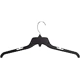 HangOn Shirt Hangers Recycled Plastic with Notches, Black, 19 Inch Pack of 10