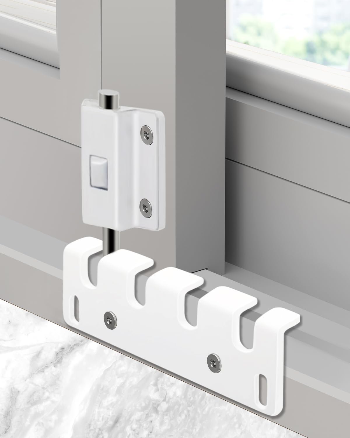 Photo 1 of Sliding Glass Door Lock Patio Door Lock Sliding Door Child Lock Window Locks For Horizontal Sliding Windows Lock For Sliding Glass Door, Interior Door Safety Locks, Apartment Essentials (1 Pack,White)