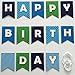 Decomod Premium Layered Felt Happy Birthday Banner Bunting Laser Cut 60 inches Wide - Blues