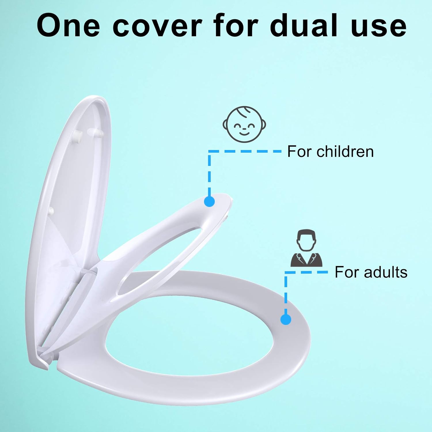 Toilet Seat, Family Toilet Seat with Kids Seat Builtin and