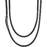 Suplight Waterproof Braided Leather Cord Chain Necklace for Men Women, Woven Wax Rope Chain for Pendant, Leather Necklaces Customize Available with Strong Clasp, 2/3mm Width 16" 18" 20"...30" Length