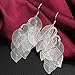 ANDI ROSE Fashion Bohemia Jewelry Leaves 925 Sterling Silver Plated Earrings for Women Girls (Silver-I)