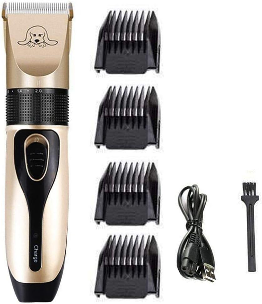Coohole Dog Grooming Clippers Low Noise Rechargeable Cordless Electric Quiet Hair Clippers Pet Hair Thick Coats Clippers Trimmers Set, Suitable for Dogs, Cats, and Other Pets