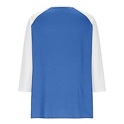 3/4 Length Sleeve Womens Tops Cotton Dressy V Neck