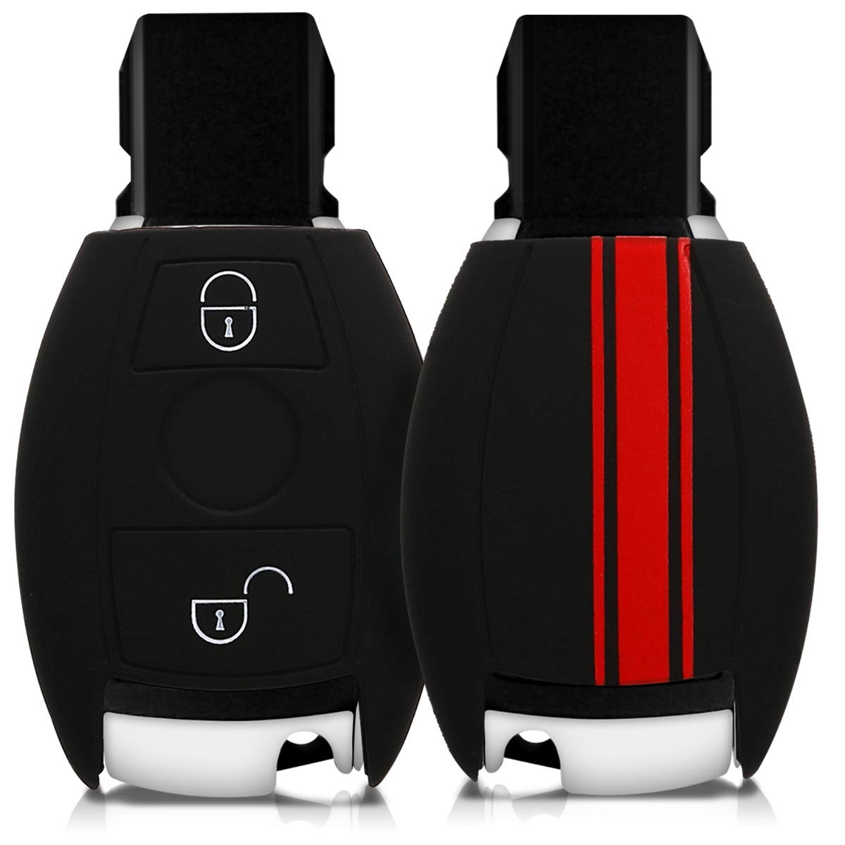 kwmobile Silicone Key Fob Cover Compatible with Mercedes-Benz 2 Button Car Key (only Keyless Go)