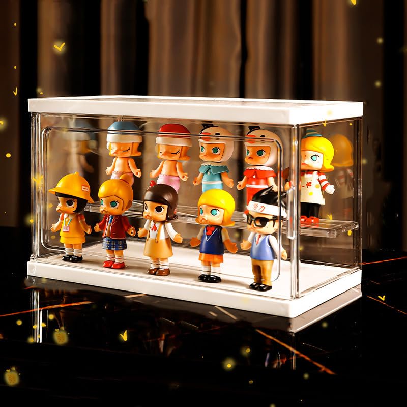 Toolzia Acrylic Display Box, Clear Display Storage Box Dustproof Protection Showcase Storage & Organizing for Collectibles, Action Figures, Miniature Figurines (M)