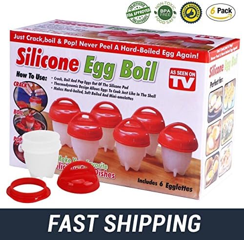 Egglettes Egg Cooker - Soft &amp; Hard Egg Boiler - Egg Cooking Cup BPA Free, Non-Stick Silicone - AS SEEN ON TV