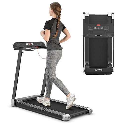 Goplus Folding Treadmill, Compact Superfit Treadmill with APP