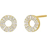 18K Yellow Gold Diamond Circle of Life Stud Earrings