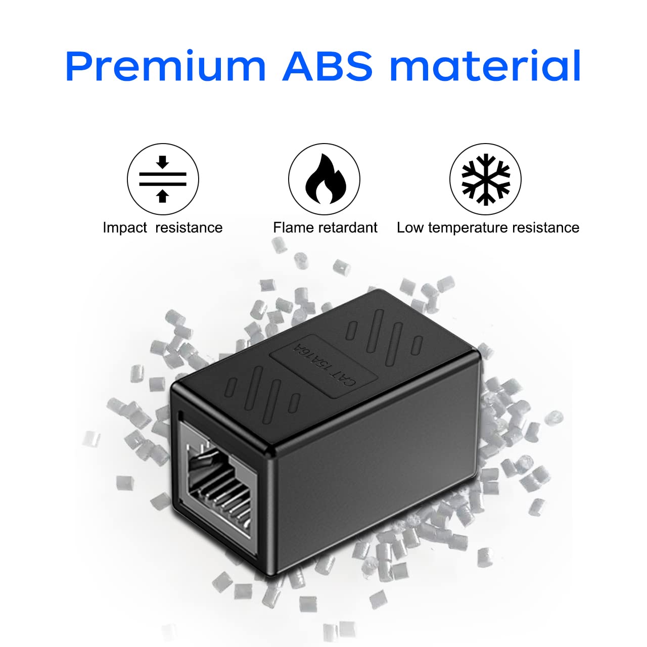 RJ45 Cat6 Coupler Ethernet Extender Connector, 10 Pack in line Coupler Cat7 Cat6 Cat5e Cat5 Ethernet Cable Extender Female to Female Black