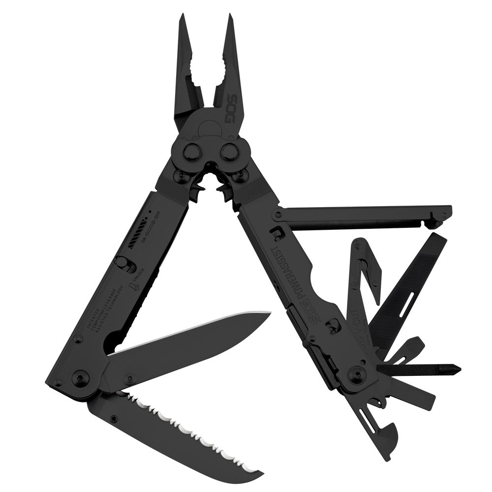 SOG PowerAssist Multi-Tool B66N-CP 16 Tools, Black Oxide, Nylon Sheath