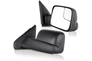 ECCPP Towing Mirrors fit 02-08 for Dodge for Ram 1500 03-09 for Dodge for Ram 2500 3500 Pickup Truck Power Heated Tow Folding Side View Black Mirror Pair Set Right Passenger and Left Driver Side