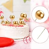Lanjue 40 Pcs Gold Ball Cake Toppers Foam Mini Balloons DIY Cupcake Decor Party view 4