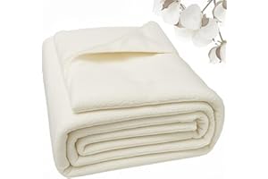 DROUNPHI Natural Cotton Batting for Quilting - 150g/m² Lightweight, 40"x40" - Crafting Material for Blankets, DIY Projects, Home Decor