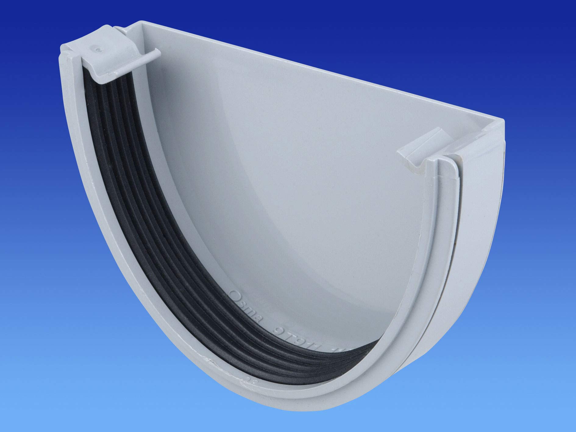 OSMA 9T911G Grey 113mm External Stopend for DeepLine 4.5:2.5 Gutter System