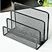 VANRA Small Letter Sorter Desktop File Holder Organizer Metal Mesh with 3 Vertical Upright Compartments (Black)