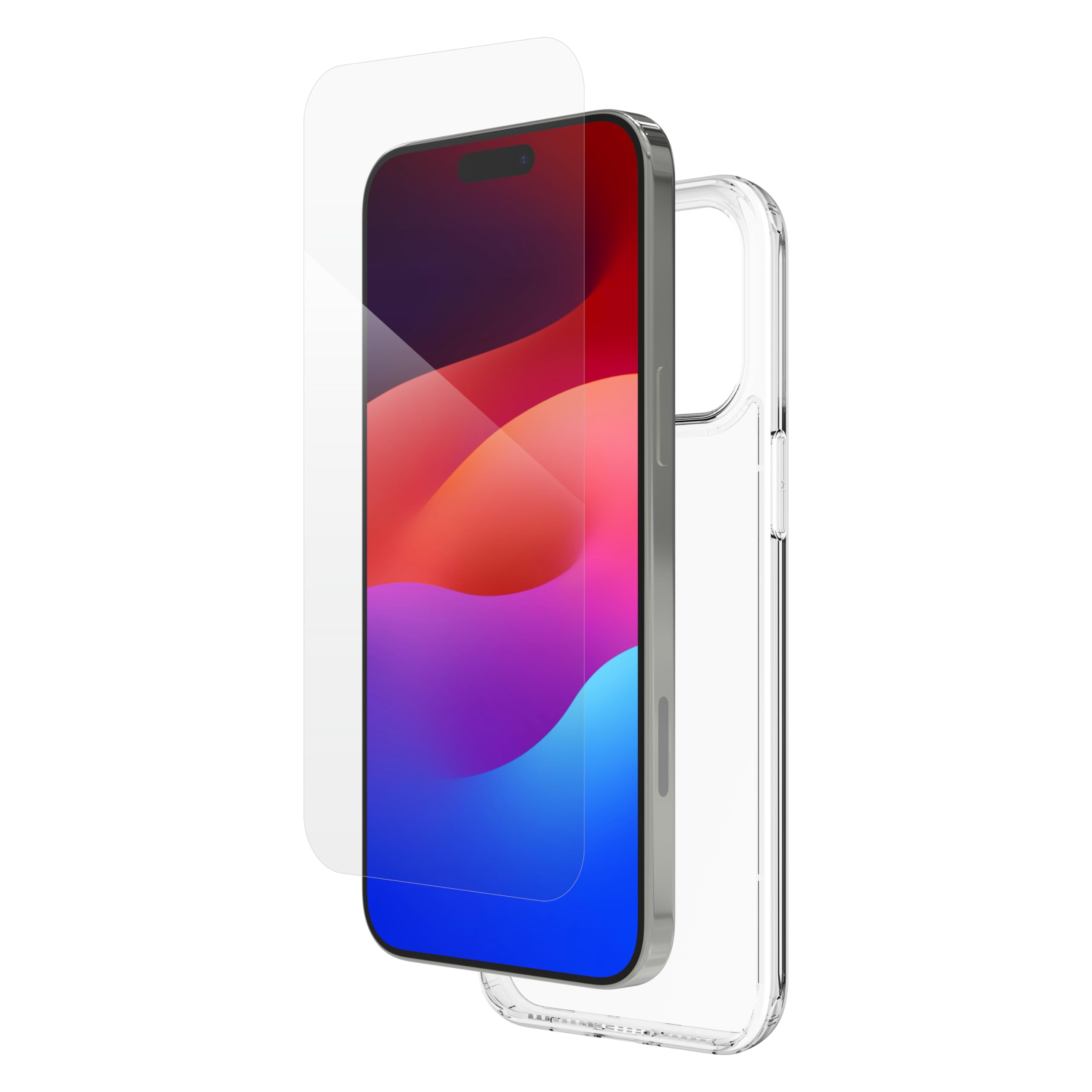 ZAGG InvisibleShield Glass Elite 360 Bundle Tempered Glass Screen Protector and Phone Case for iPhone 15 Pro Max [6.7-Inch], Smudge & Scratch-Resistant, Shockproof, Easy Application (Transparent)