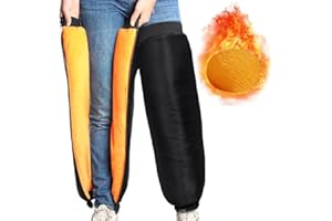 SIQITECHNO Winter Motorcycle Thermal Knee Guards with Zipper and Reflective Strips Windproof Waterproof Thicken Fleece Lined Leg Warmer Waterproof Motocross Knee Shin Pads Leg Covers for Riding Cycling