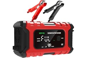 Car Battery Charger 12V Automotive, 6-Amp Fully Automatic Smart Charger, Trickle Charger and Maintainer, Car Battery Repair a