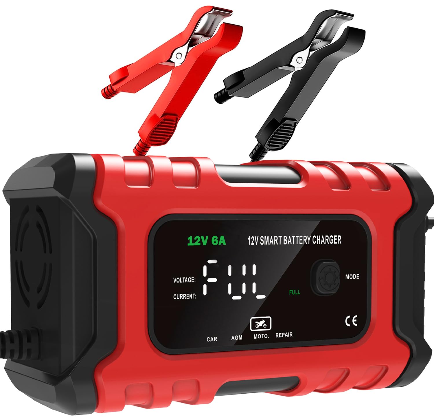Photo 1 of Car Battery Charger, 12V 6A Smart Battery Trickle Charger, 12V Automotive Battery Maintainer Desulfator with Temperature Compensation for Car Truck Motorcycle Lawn Mower Marine Lead Acid Batteries