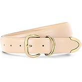 WHIPPY Women Leather Belts for Jeans Pants Dress Fashion Gold Buckle Ladies Waist Belt Casual Women Belts