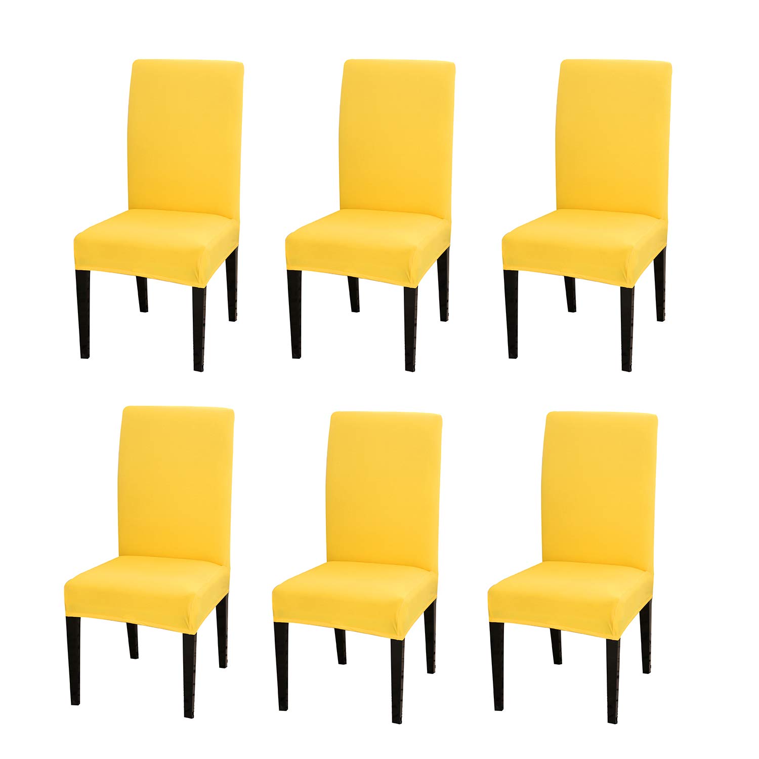 PETCUTE Chair Covers Dining Room Chair Seat Covers Stretch Chair Slipcovers Elastic Chairs Decorative Cover Chair Protector Universal for Wedding Home Hotel Banquet Set of 2/4/6