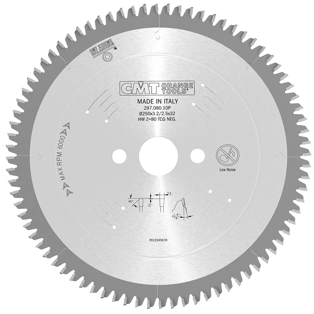 CMT Orange Tools 297.080.10P - Non-Metal/Laminate Saw Blade250X3.2X32 Z80 Hwg