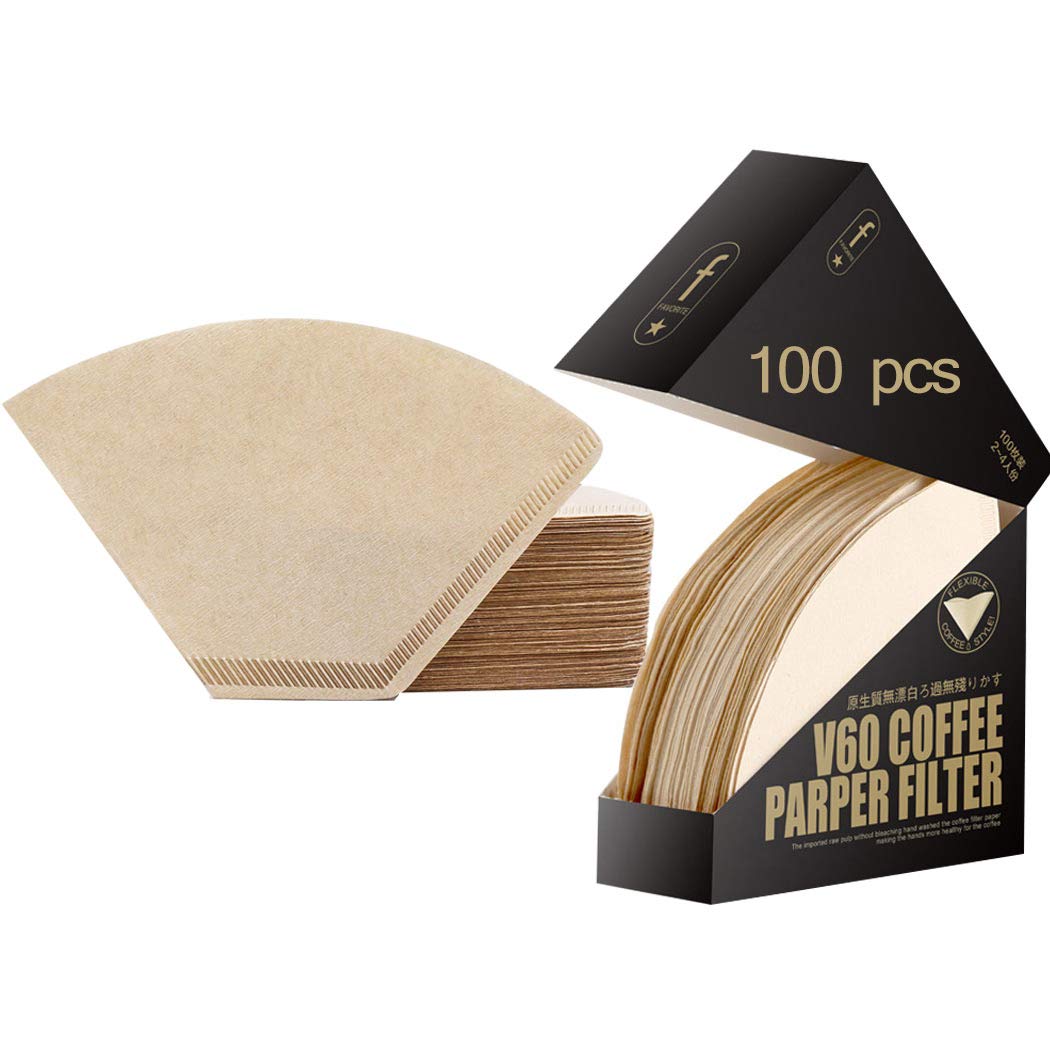 SIPLIV 100 Pcs Sector Paper Coffee Filter Disposable Coffee Filter Natural Unbleached Coffee Tea Bags Travel Coffee Makers with Dustproof Box - Size 01, 1-2 Cups