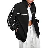 SOLY HUX Women's Zip Up Collared Lightweight Jacket Long Sleeve Athletic Sports Fall Outerwear