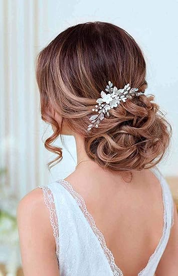 Amazon Com Simsly Flower Wedding Hair Pins Rhinestone Bridal