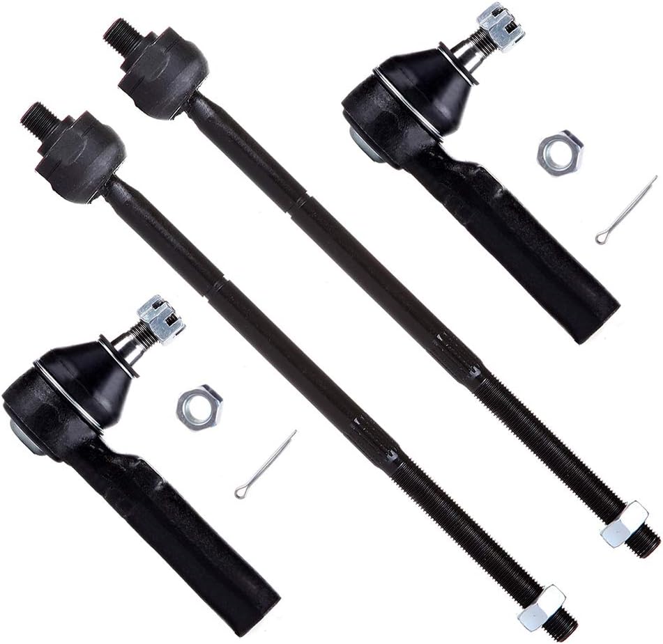 SCITOO 4pcs Suspension Kit 2 Outer 2 Inner Tie Rod End for