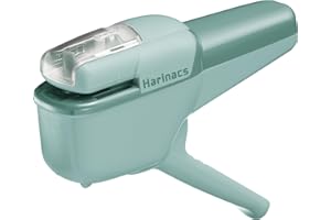 Kokuyo Stapleless Stapler, Harinacs Handheld Staple-Free, Up to 10 Sheets No Staple Binding, Portable Compact Holeless Stapler, Green Blue, Japan Import (SLN-MSH110GB)